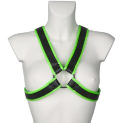 Ouch! Glow in the Dark Cross Bryst Harness - S/M