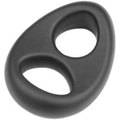 Sinful Duo Stretchy Silikone Dobbelt Penisring - Sort